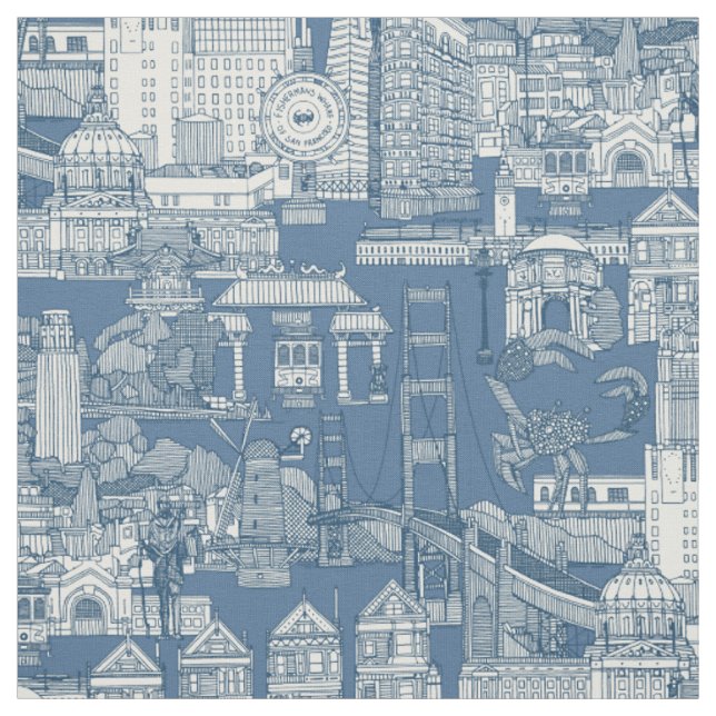 Tela denim de cobalto toile de San Francisco (Retal)