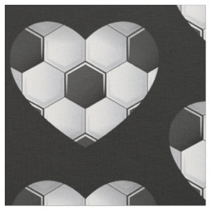 Tela deporte de corazón de fútbol de amor
