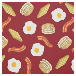 Tela Desayuno Cálido Niños Bacon Huevos Panqueques Wa