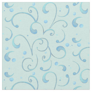 Tela Desplazar Swirl Dot Aqua Blue Nursery Baby Cute Wh