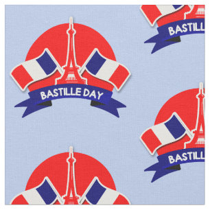 Tela Día de la Bastilla Banderas francesas Torre Eiffel
