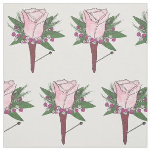 Tela Día de la Boda de Flor Rosa Boutonniere