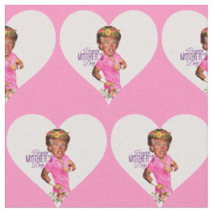 Tela Día de la Madre de corazón rosa divertido donald t