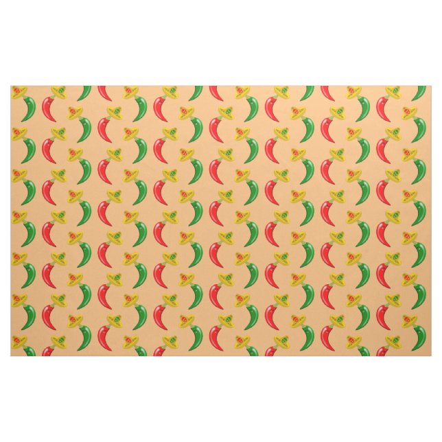 Tela Día de los Muertos Chilis Mexicanos ("Cuarto gordo" (fat quarter))