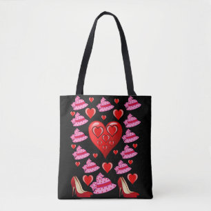 Tela día de San Valentín de bolso de algodón corazón