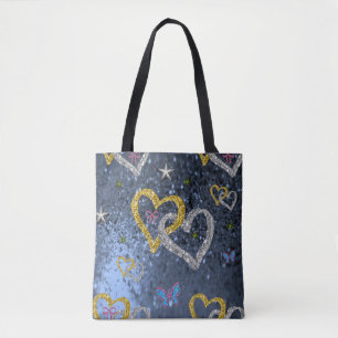 Tela día de San Valentín de bolso de algodón corazón