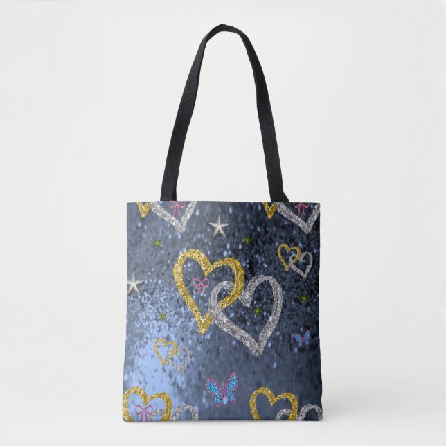 Tela día de San Valentín de bolso de algodón corazón (Anverso)
