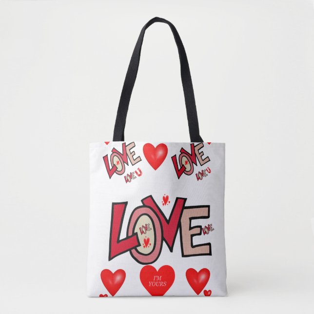 Tela día de San Valentín de bolso de algodón corazón (Anverso)