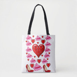 Tela día de San Valentín de bolso de algodón corazón