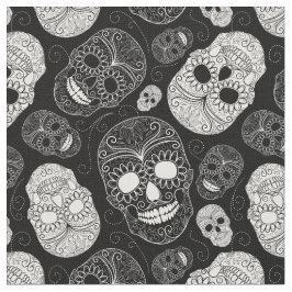 Tela Día del Muerto Mosaico Arte Negro y Blanco