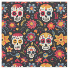 Tela Día del patrón de cráneo de azúcar del tejido muer