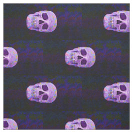 Tela Día Gótico Del Neon Morado Azul Del Calavero Muert