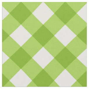 Tela Diagonal White/Green Gingham Pattern