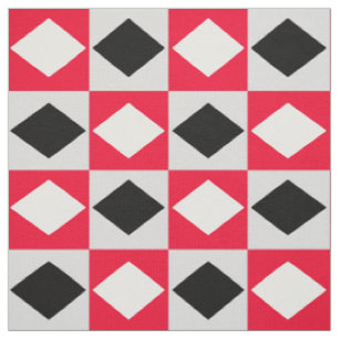 Tela Diamante de rhombus blanco rojo