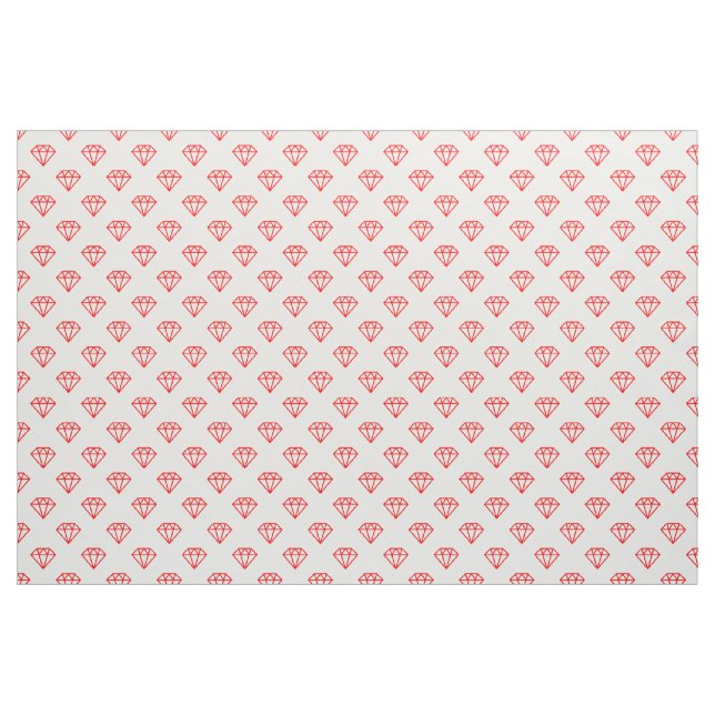 Tela Diamante - Rojo sobre blanco (Yarda)