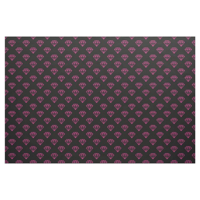 Tela Diamante - Rosa Fucsia sobre Negro (Yarda)