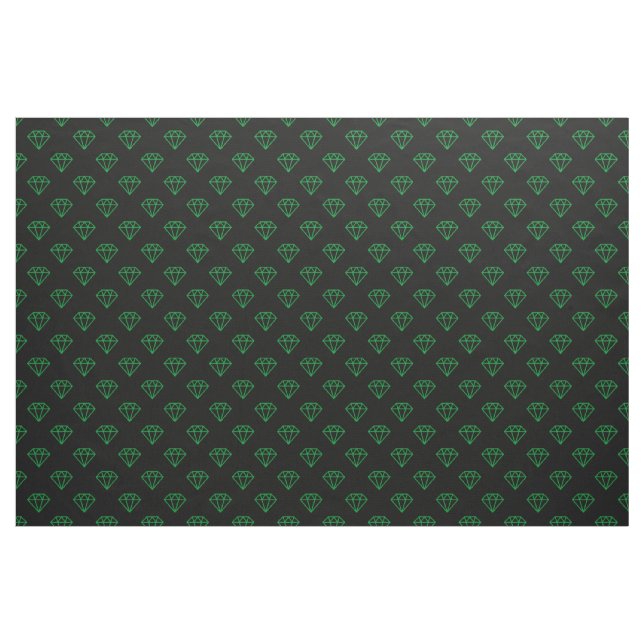 Tela Diamante - Verde de hierba sobre negro (Yarda)