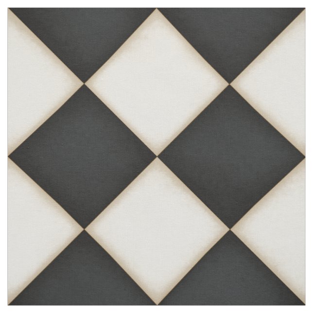 Tela Diamantes blancos negros y antiguos (gran escala) (Retal)