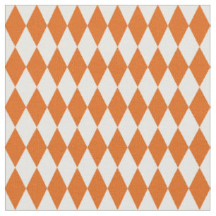 Tela Diamantes de Arlequín de color naranja blanco y os