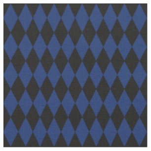 Tela Diamantes de Arlequín Negro y Azul Marino