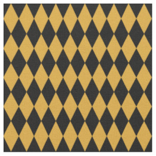 Tela Diamantes de Arlequín negros y amarillo oscuro
