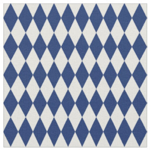 Tela Diamantes de Harlequín marfil y azul marino