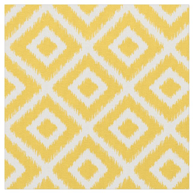Tela Diamantes de Ikat amarillo (De cerca)