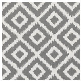 Tela Diamantes de ikat gris de carbón vegetal