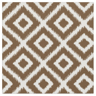 Tela Diamantes de Ikat marrón chocolate