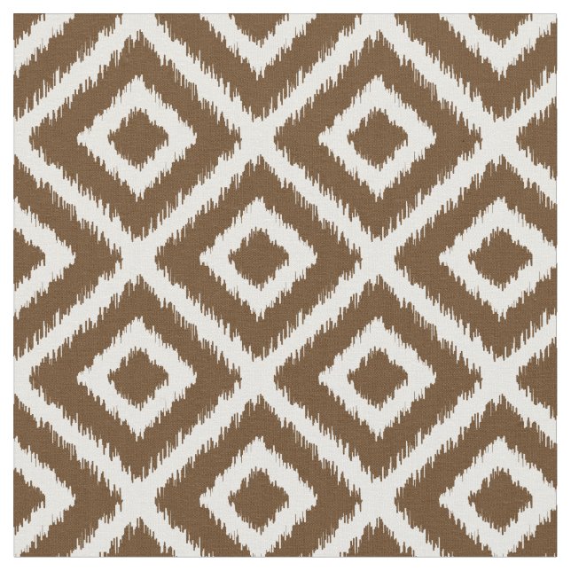 Tela Diamantes de Ikat marrón chocolate (De cerca)