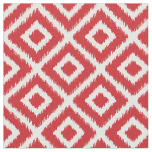 Tela Diamantes de Ikat Rojo
