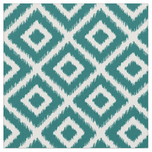 Tela Diamantes de Ikat Verde azulados oscuros