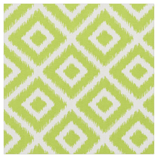 Tela Diamantes de Ikat verde de Apple (De cerca)