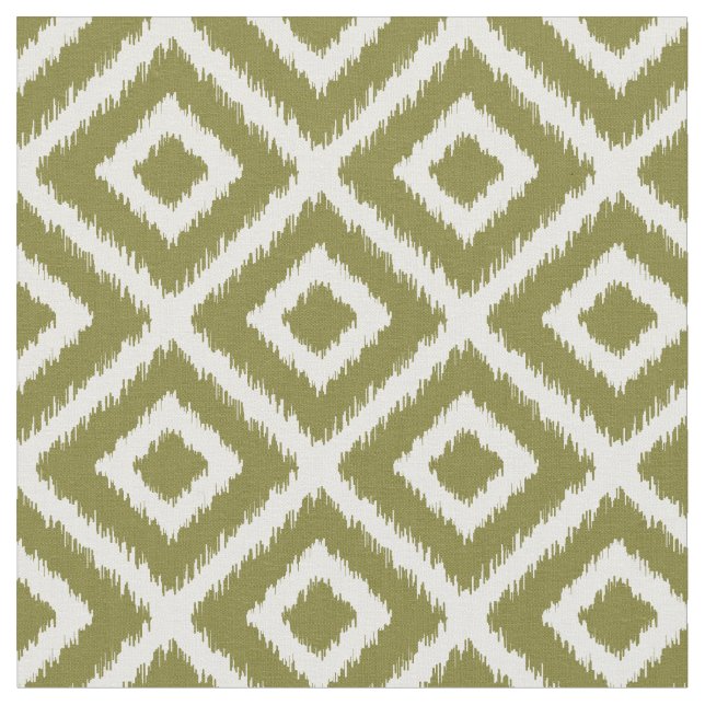 Tela Diamantes de ikat verde oliva (De cerca)