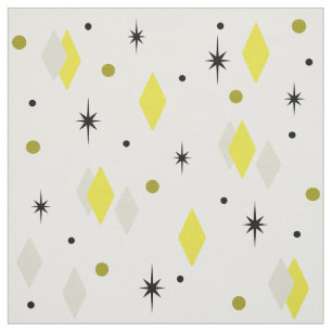 Tela Diamantes de la edad espacial Blanco gris amarillo