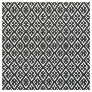 Tela Diamantes medievales - blancos y negros