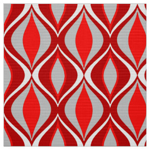 Tela Diamantes modernos de los mediados de siglo, rojo
