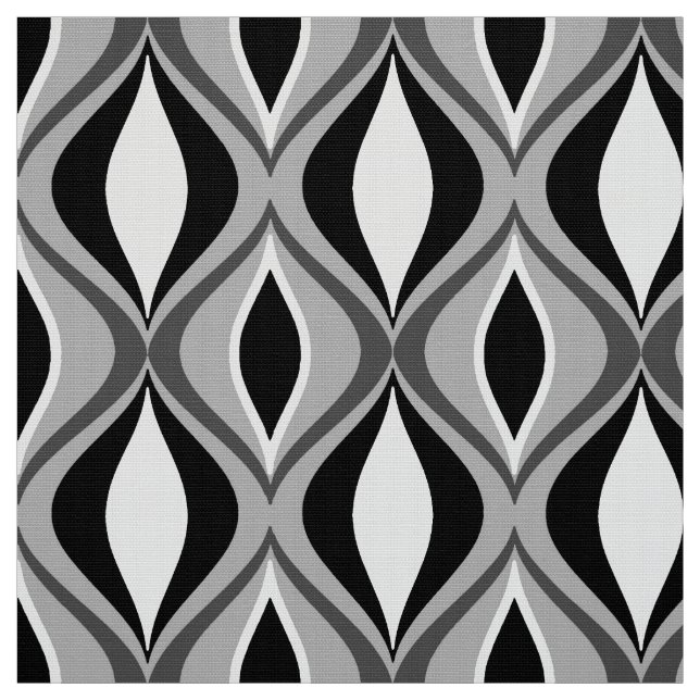 Tela Diamantes modernos, negro, blanco y gris de los (Retal)
