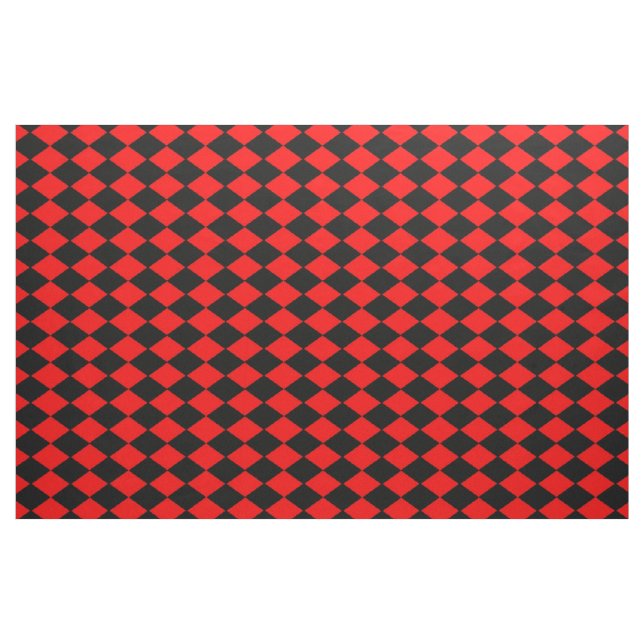 Tela Diamantes negros rojos (Yarda)