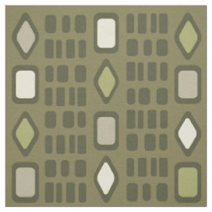 Tela Diamantes Retro Rectángulos Verde Oliva