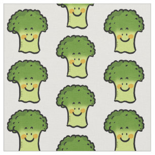 Tela dibujo animado lindo del bróculi del veggie