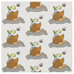 Tela dibujo animado lindo del topo con un modelo de la