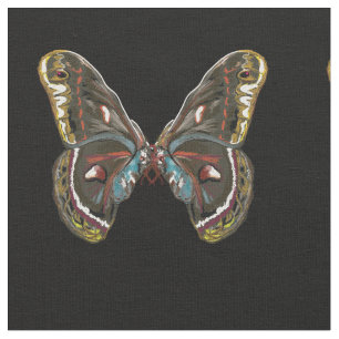 Tela Dibujo de arte con mariposas exóticas