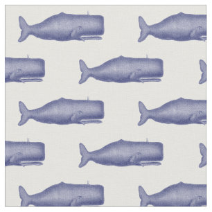 Tela Dibujo de ballena vintage del siglo XIX N