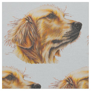 Tela Dibujo de la cara del golden retriever en perfil
