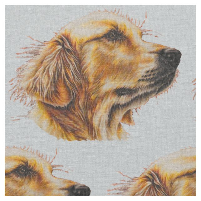 Tela Dibujo de la cara del golden retriever en perfil (De cerca)