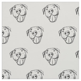Tela dibujo de pitbull simple amantes de perros blanco 