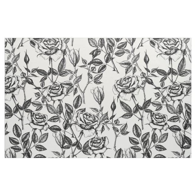 Tela dibujo de rosas ("Cuarto gordo" (fat quarter))