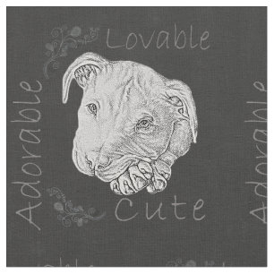 Tela Dibujo de tiza de Pitbull con las patas dobladas