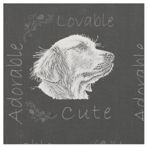 Tela Dibujo de tiza del golden retriever